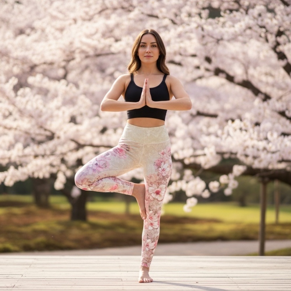 🌸✨ Evolution and Creation Cherry Blossom High-Waisted Leggings 🌸✨